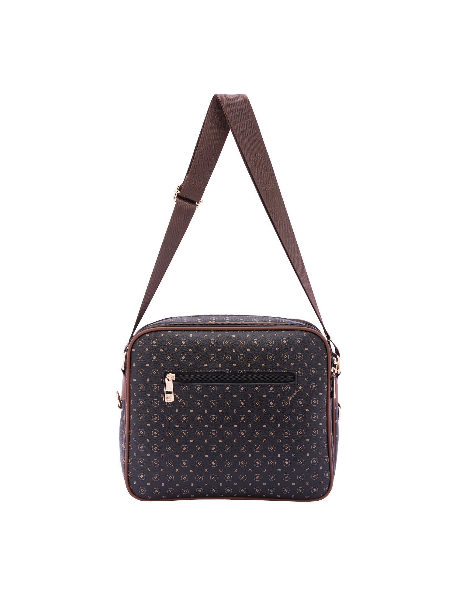 Iduna Borsa a tracolla da donna Ecopelle e poliestere 4019-BLACK BROWN Briciole