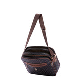 Iduna Borsa a tracolla da donna Ecopelle e poliestere 4019-BLACK BROWN Briciole