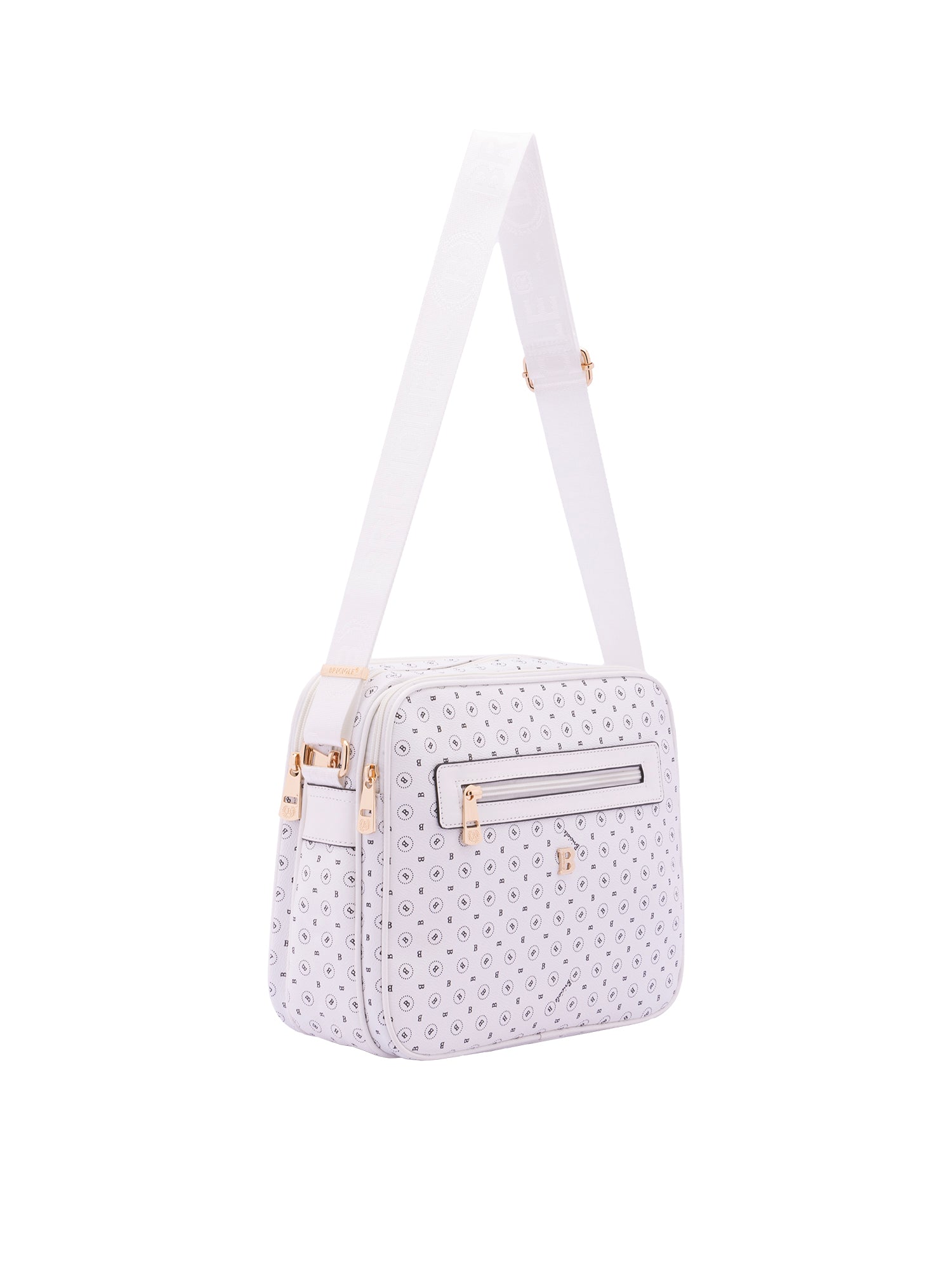 Iduna Borsa a tracolla da donna Ecopelle e poliestere 4019-WHITE Briciole