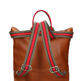 Convertible Handbag Into Backpack For Women In Genuine Leather Made in Italy 43x38x12 cm