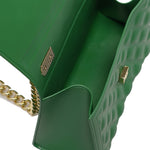 Borsa a mano da donna 100% Pvc FLAT RHOMBUS M-EMERALD GREEN + GOLD Marc Ellis