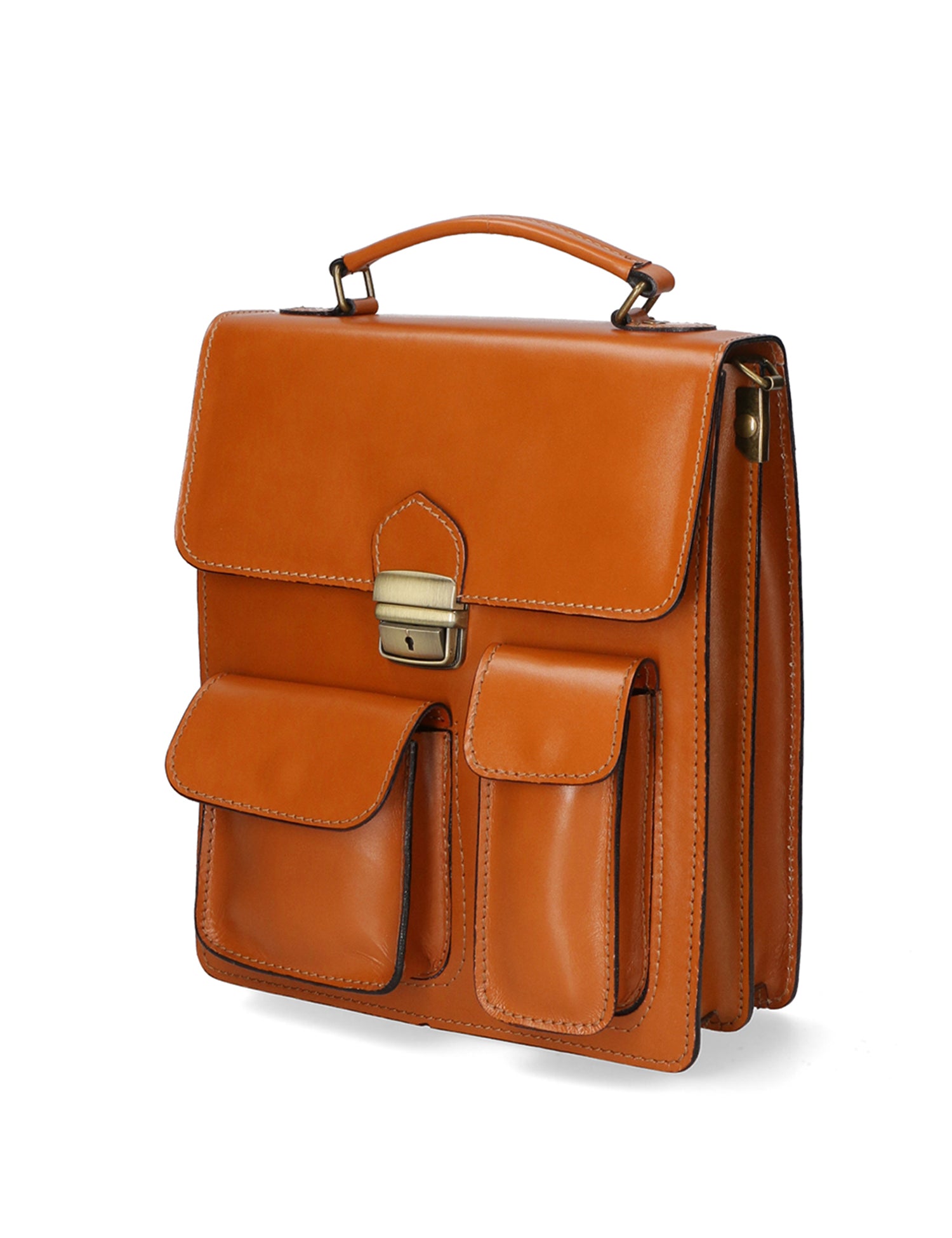 Tancredi Borsa da lavoro unisex in pelle Vera pelle 7013-CUOIO COGNAC Gave Lux