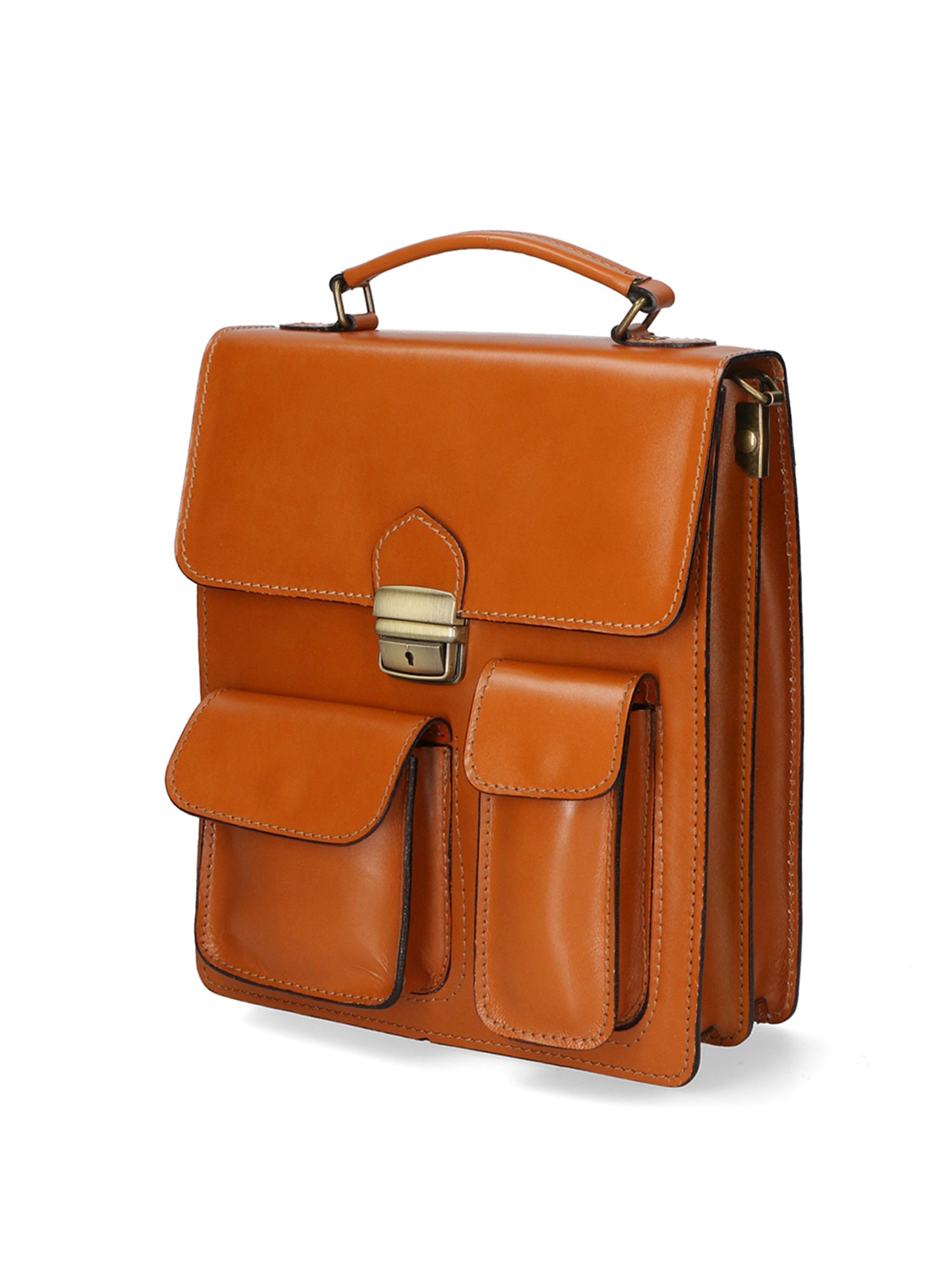 Tancredi Borsa da lavoro unisex in pelle Vera pelle 7013-CUOIO COGNAC Gave Lux