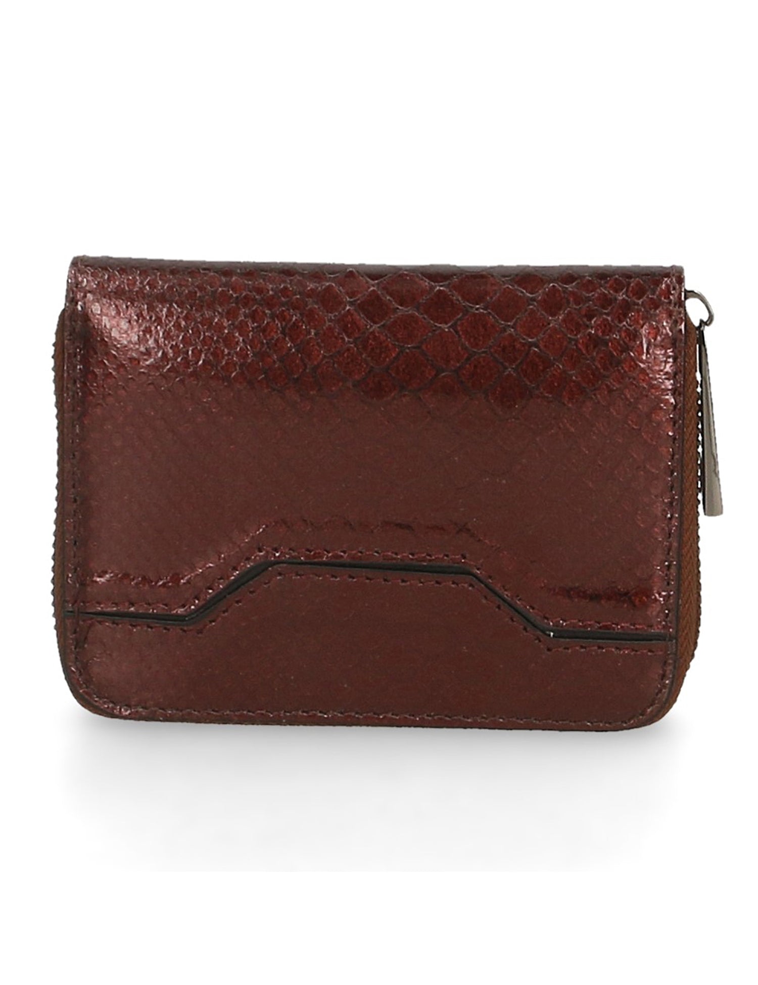 Nohemi Portafoglio donna vera pelle Zip 524072-T.MORO DARK BROWN Gave Lux