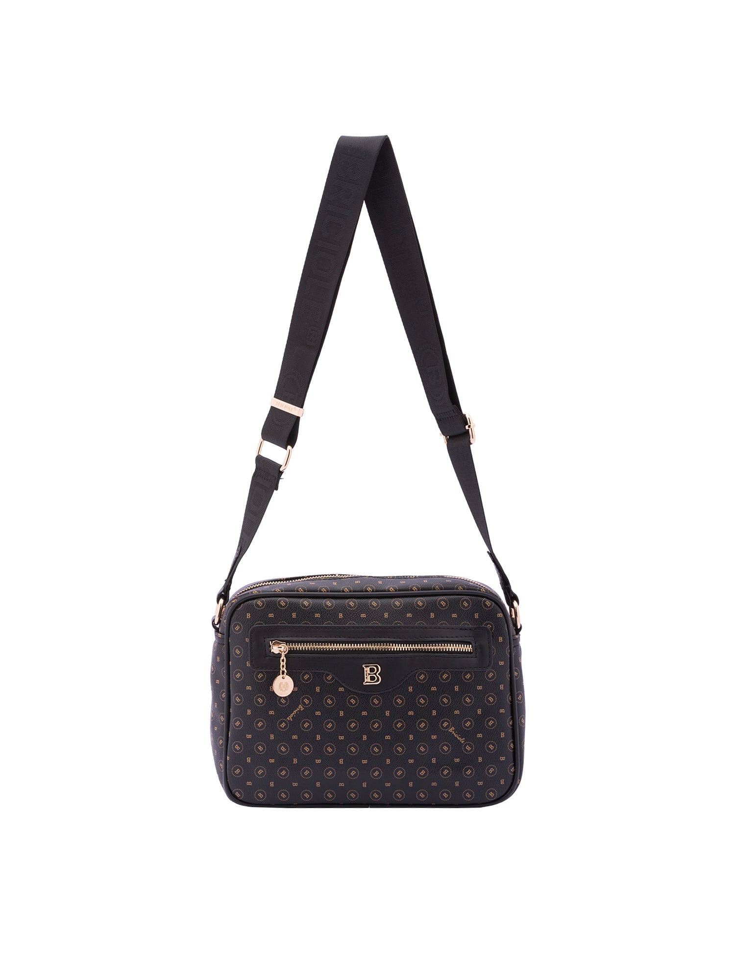 Borsa a tracolla da donna Ecopelle 4107-BLACK BLACK Briciole