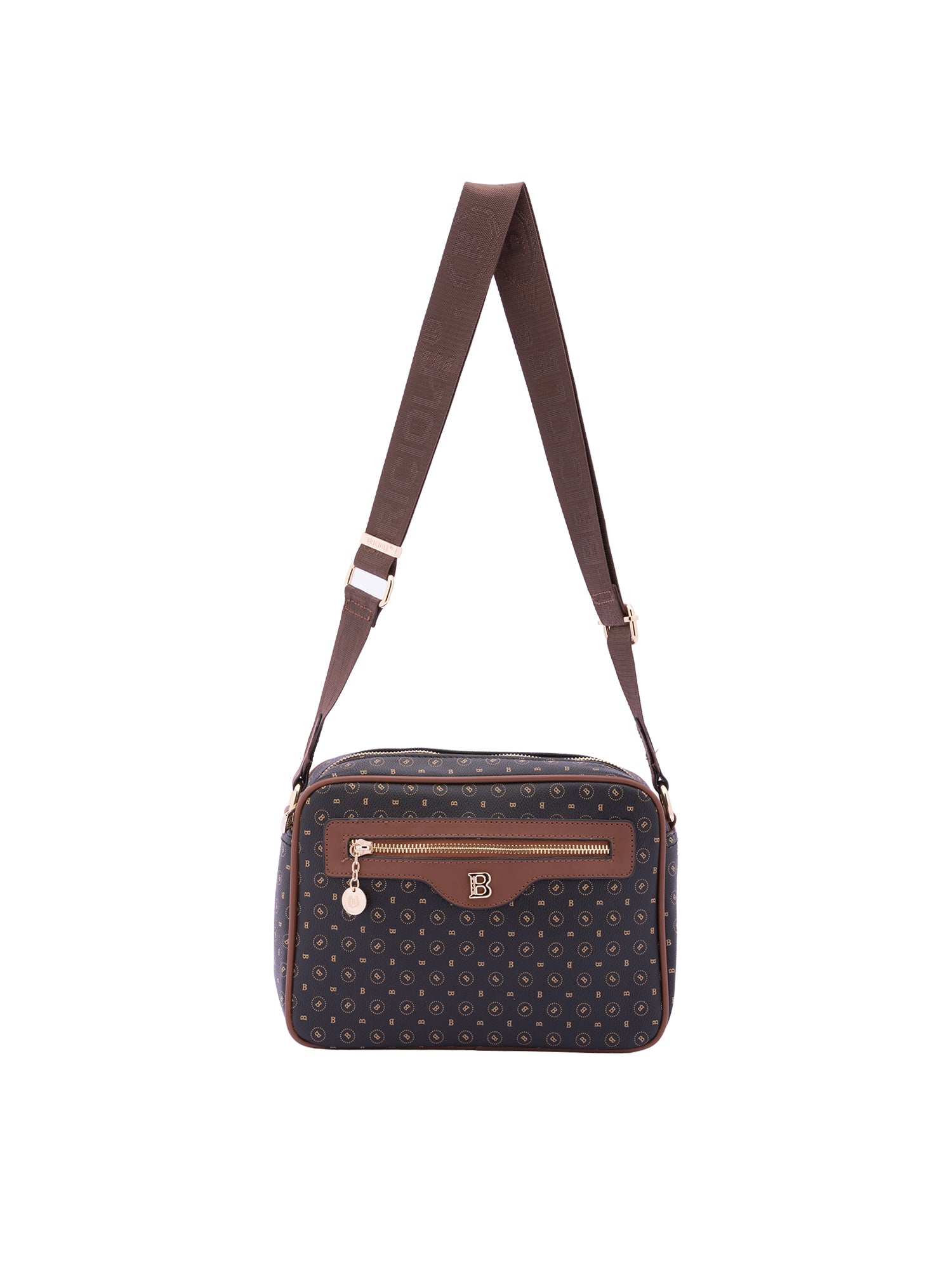 Borsa a tracolla da donna Ecopelle 4107-BLACK BROWN Briciole