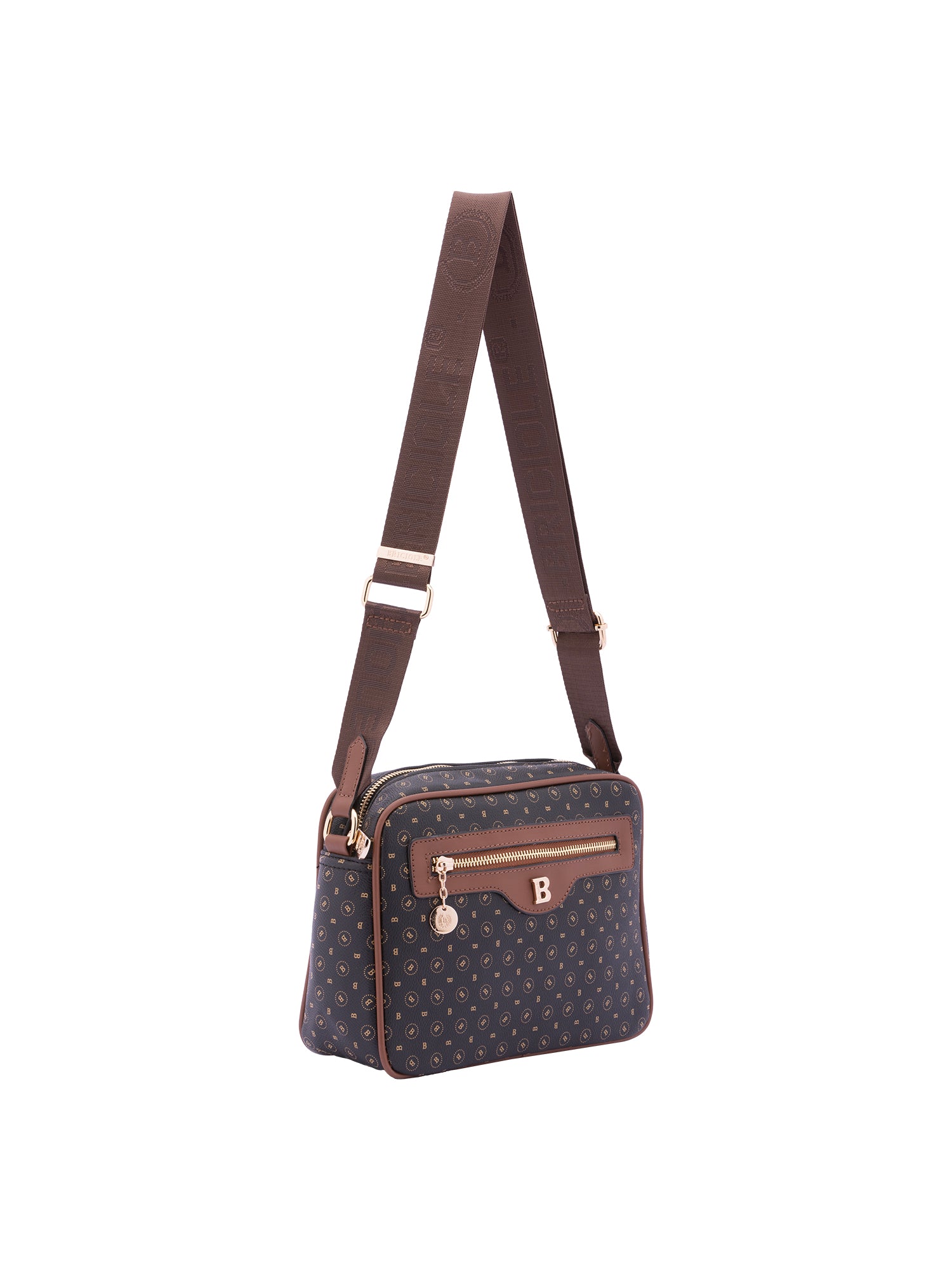 Borsa a tracolla da donna Ecopelle 4107-BLACK BROWN Briciole
