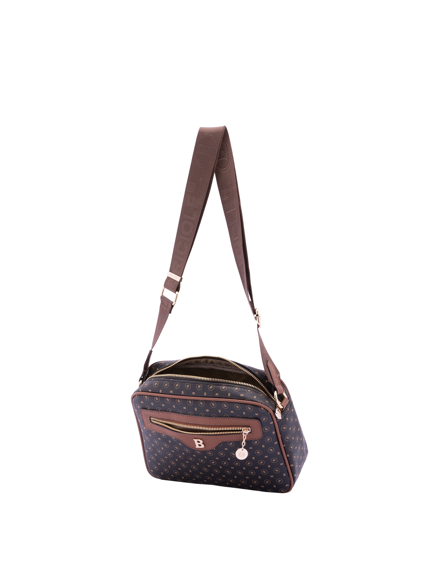 Borsa a tracolla da donna Ecopelle 4107-BLACK BROWN Briciole