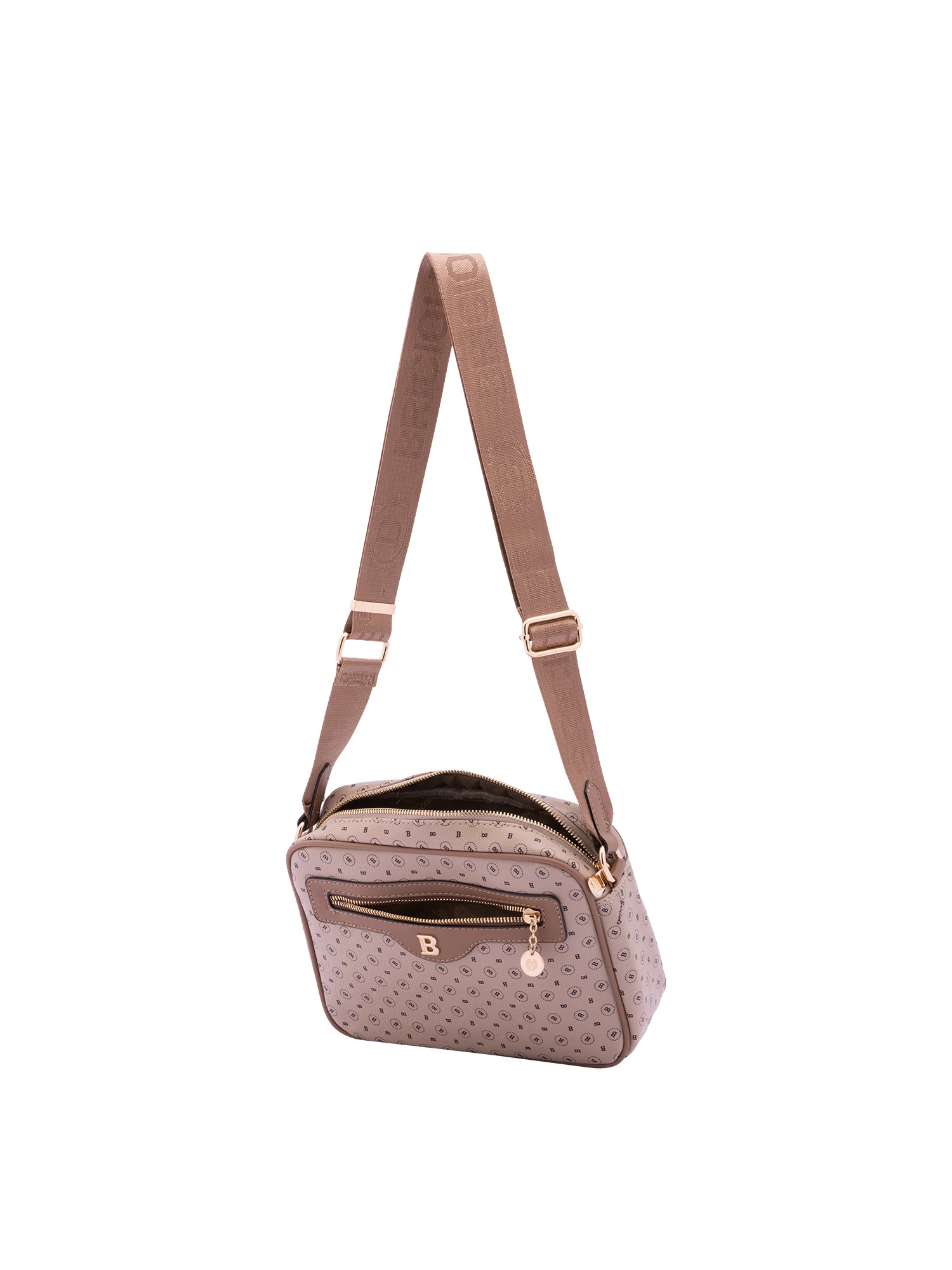 Borsa a tracolla da donna Ecopelle 4107-KHAKI Briciole