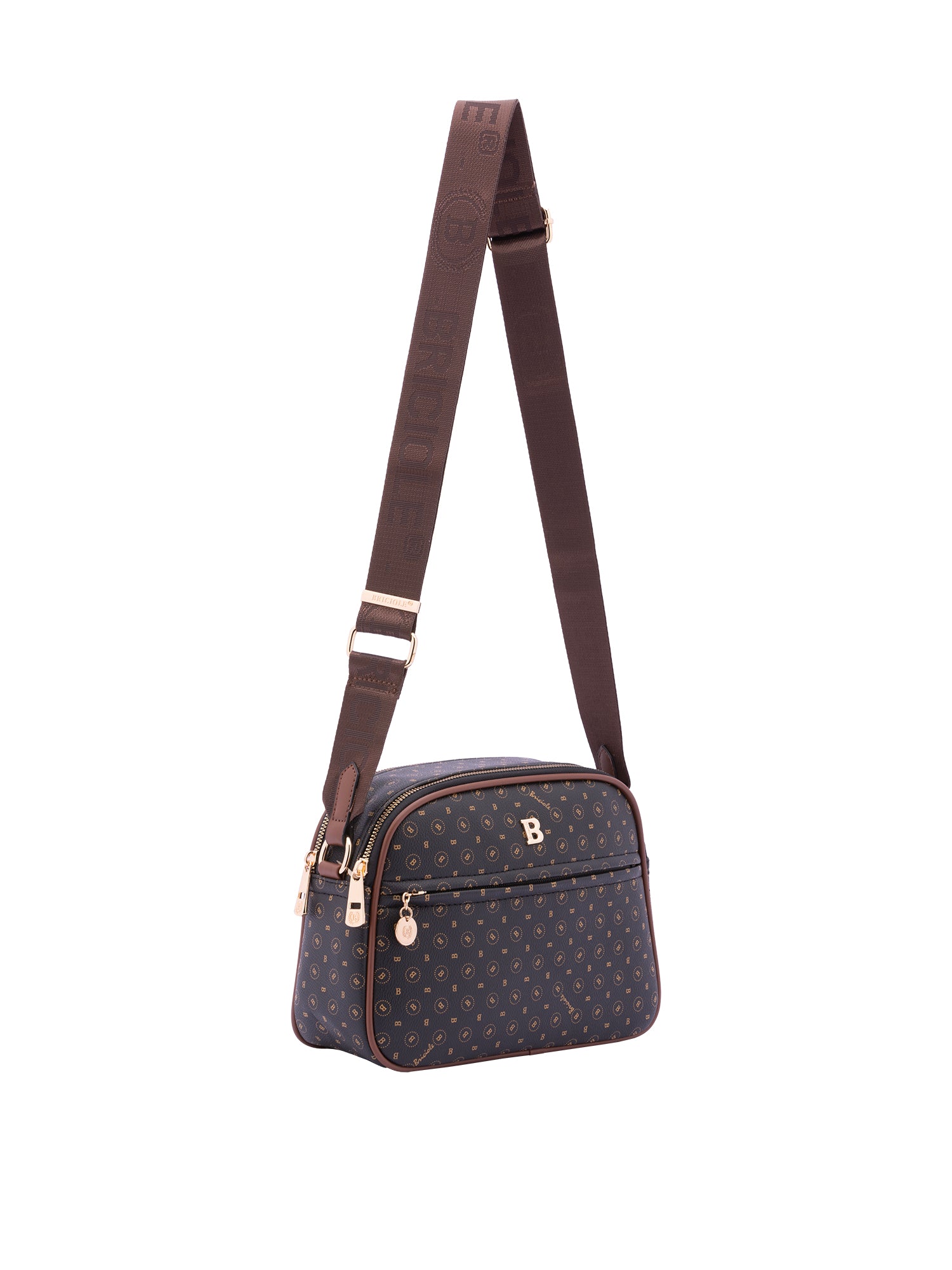 Borsa a tracolla da donna Ecopelle 4157-BLACK BROWN Briciole