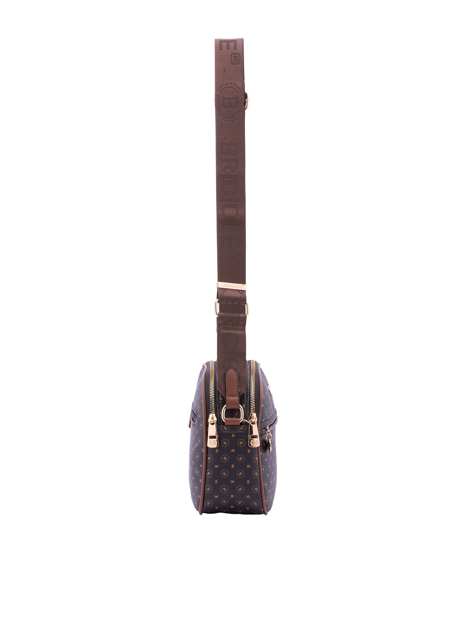 Borsa a tracolla da donna Ecopelle 4157-BLACK BROWN Briciole