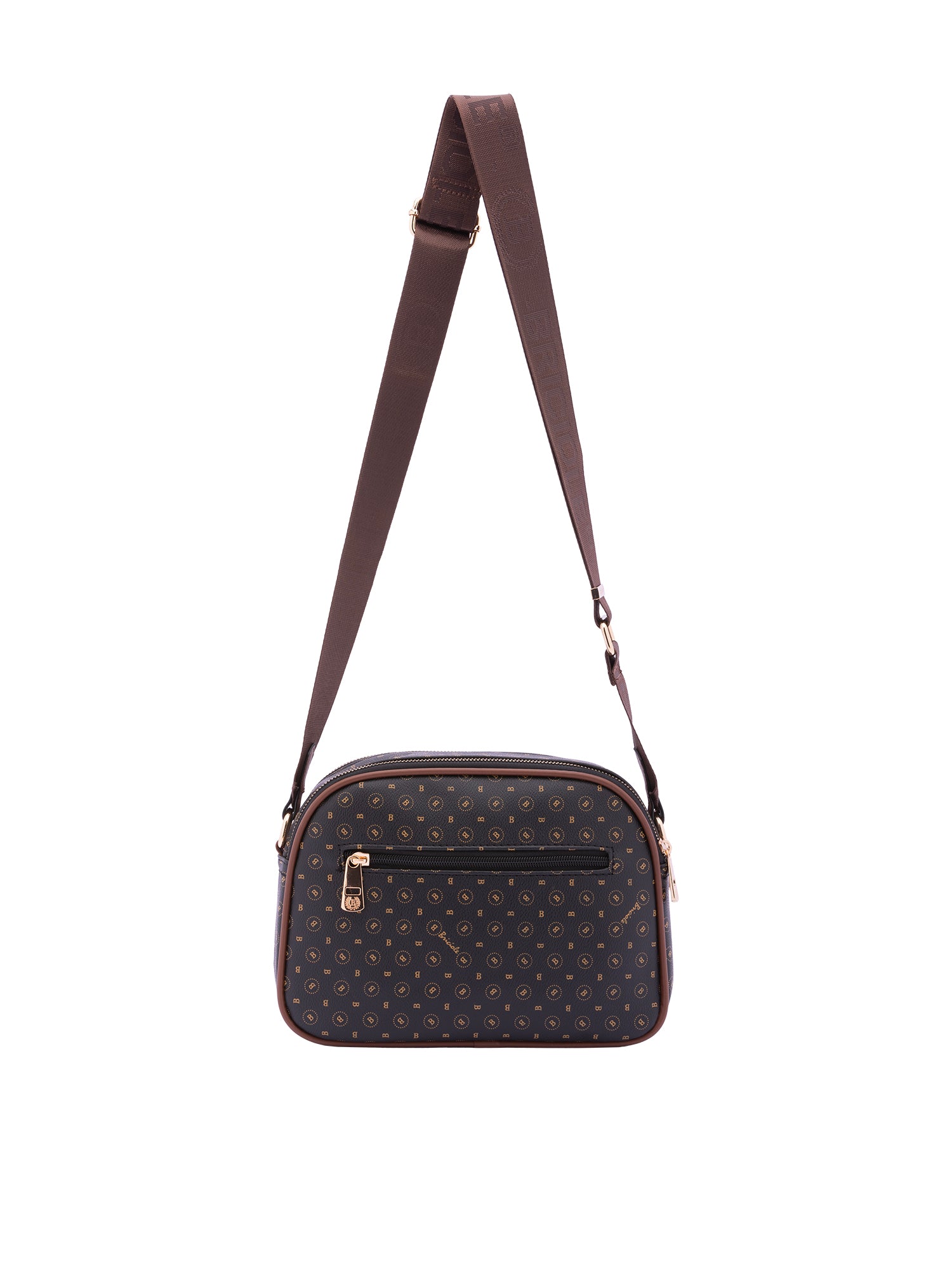Borsa a tracolla da donna Ecopelle 4157-BLACK BROWN Briciole