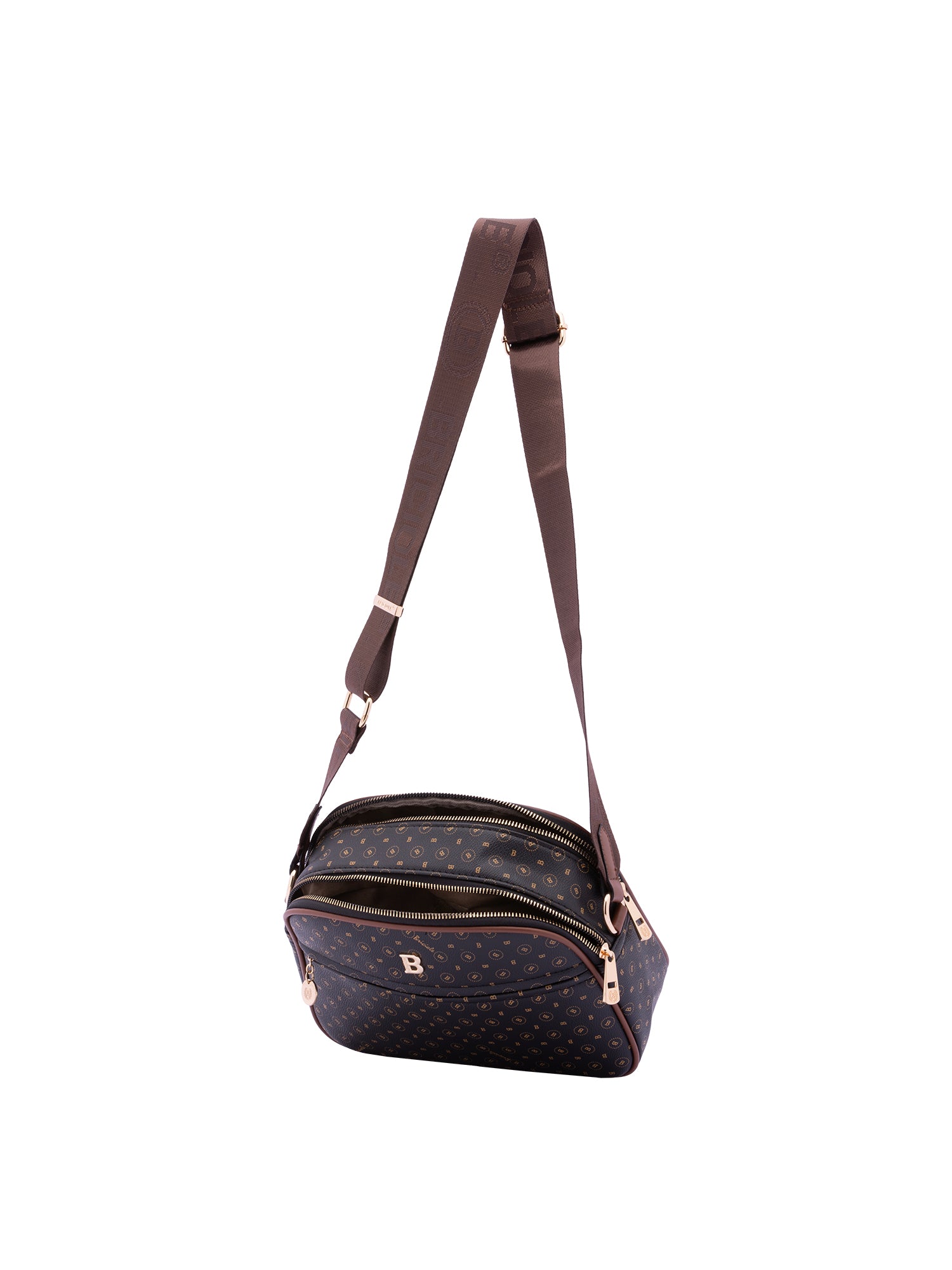 Borsa a tracolla da donna Ecopelle 4157-BLACK BROWN Briciole