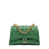 Borsa a mano da donna 100% Pvc FLAT RHOMBUS M-EMERALD GREEN + GOLD Marc Ellis