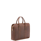 Borsa a mano unisex vera pelle Made in Italy 4454-TESTA DI MORO Alessia Firenze