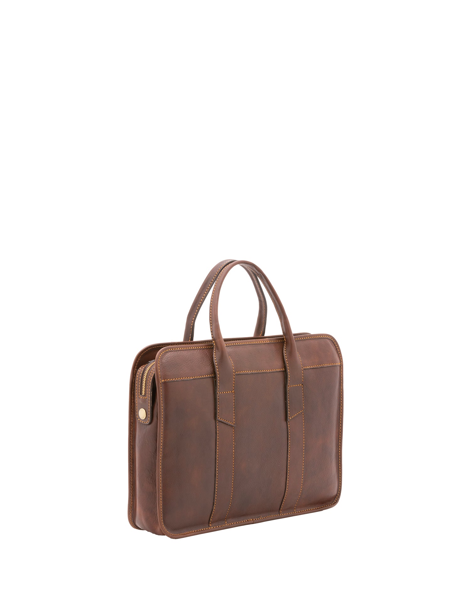 Borsa a mano unisex vera pelle Made in Italy 4454-TESTA DI MORO Alessia Firenze