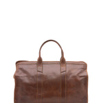 Borsa da viaggio unisex in vera pelle 100% cotone 4091-TESTA DI MORO Alessia Firenze