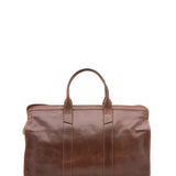 Borsa da viaggio unisex in vera pelle 100% cotone 4091-TESTA DI MORO Alessia Firenze
