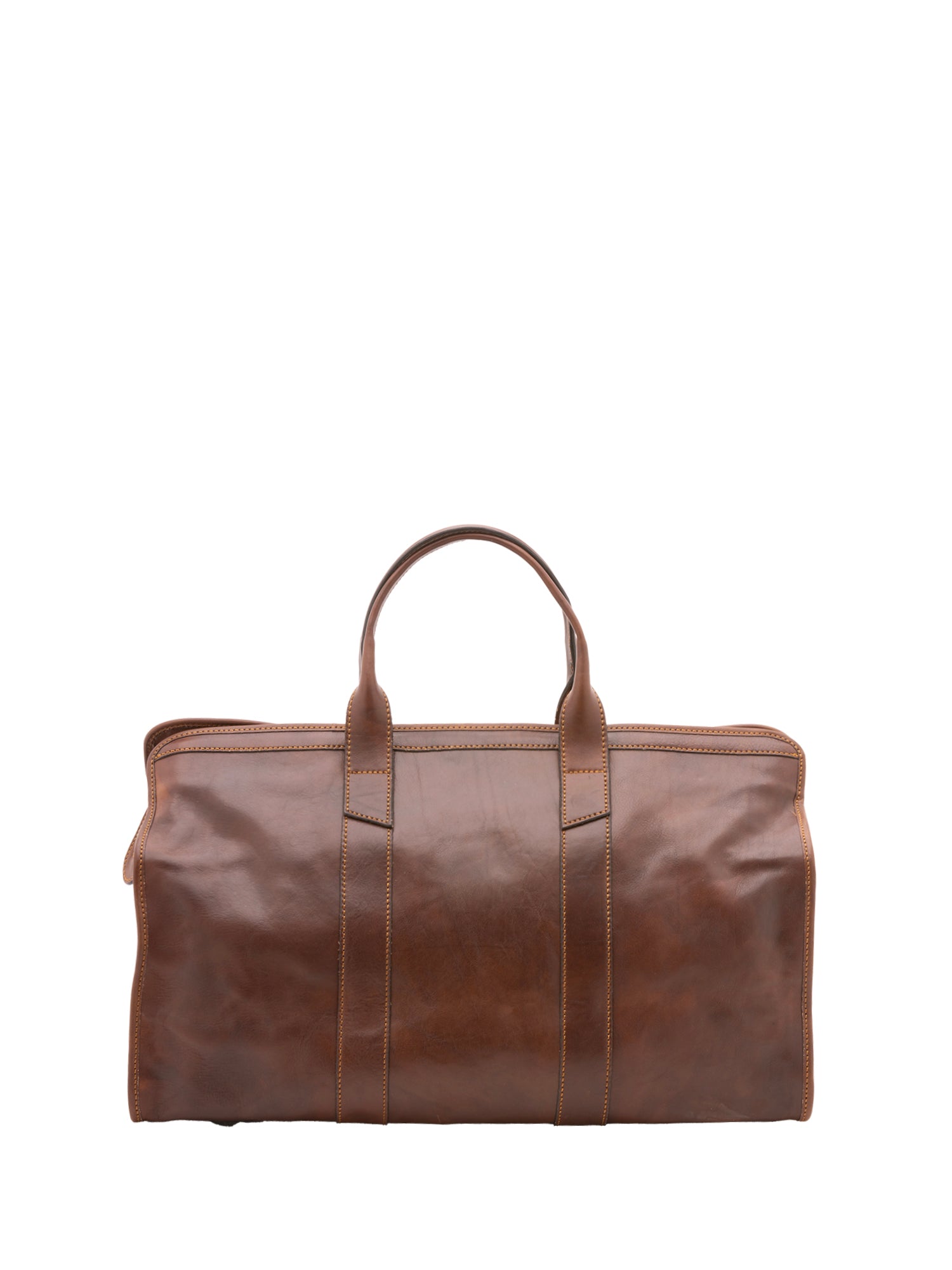 Borsa da viaggio unisex in vera pelle 100% cotone 4091-TESTA DI MORO Alessia Firenze