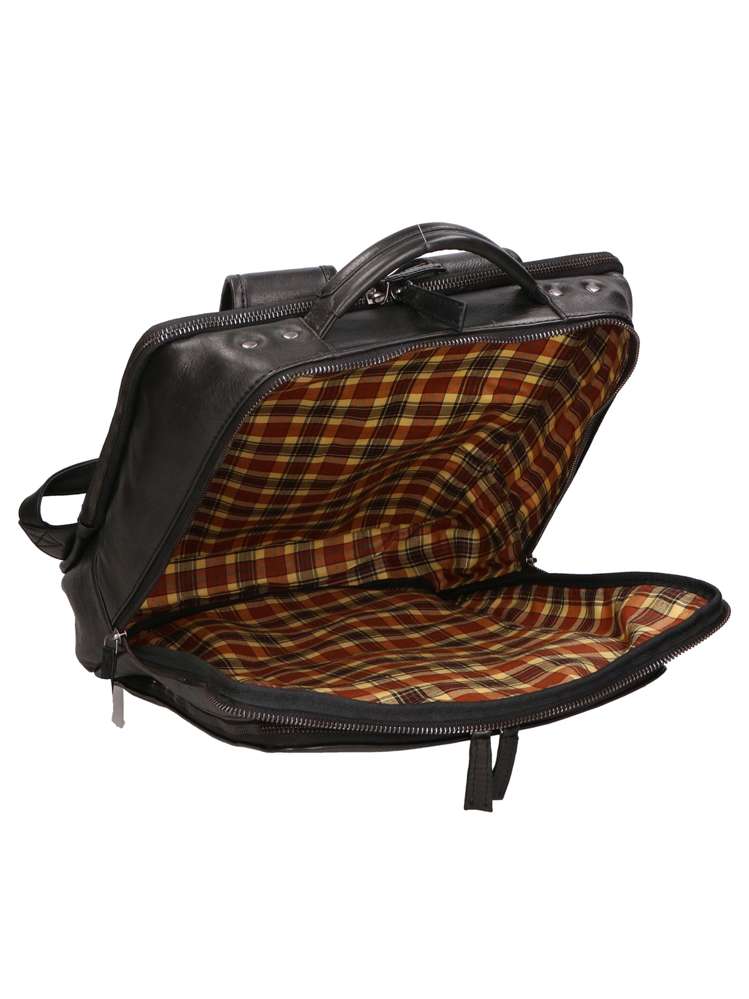 Zaino unisex in vera pelle Made in Italy Pelle di vacchetta ingrassata SN5863347-BLACK Santini Firenze