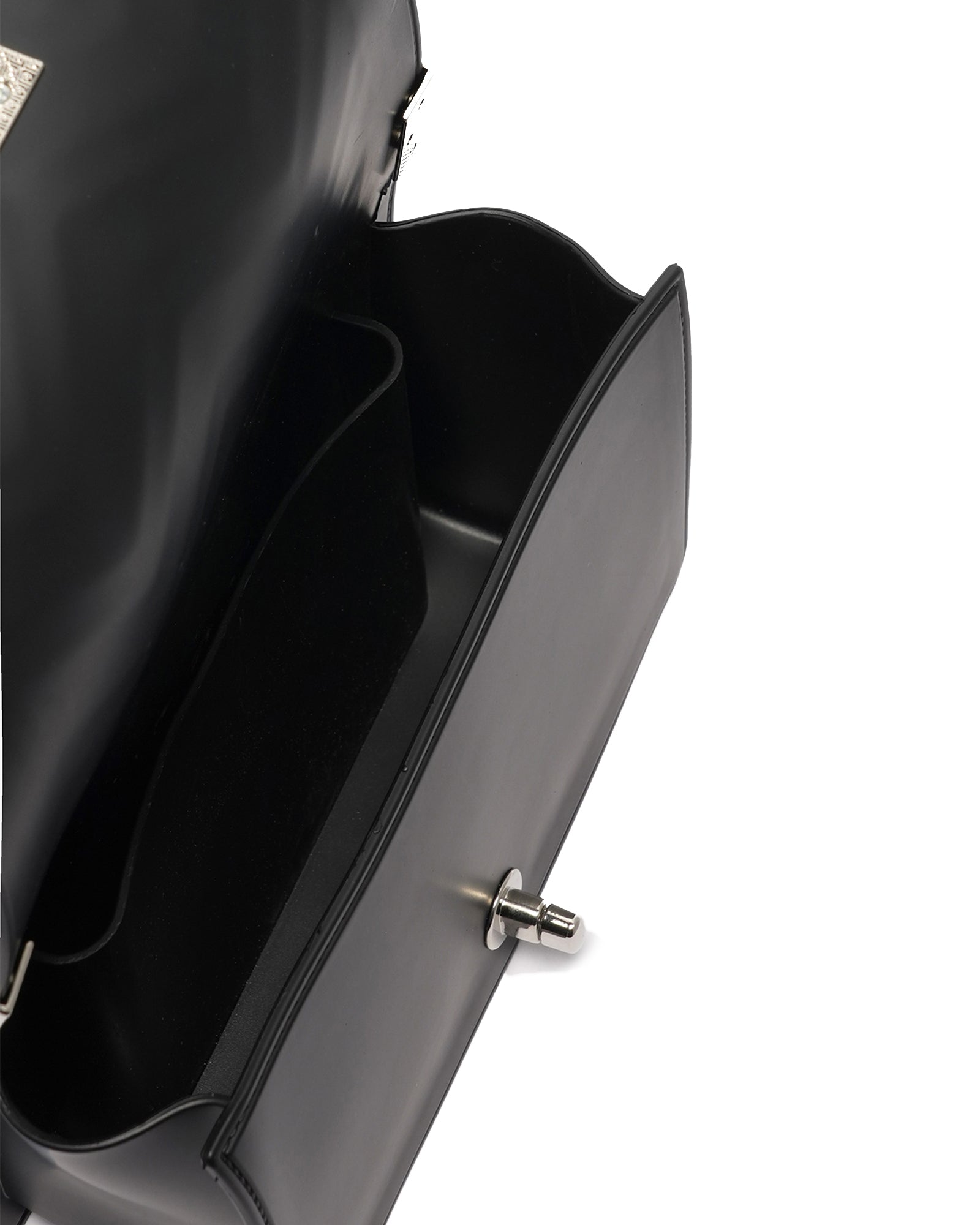 Borsa a mano da donna 100% PVC FLAT S MANHATTAN-BLACK + SILVER Marc Ellis