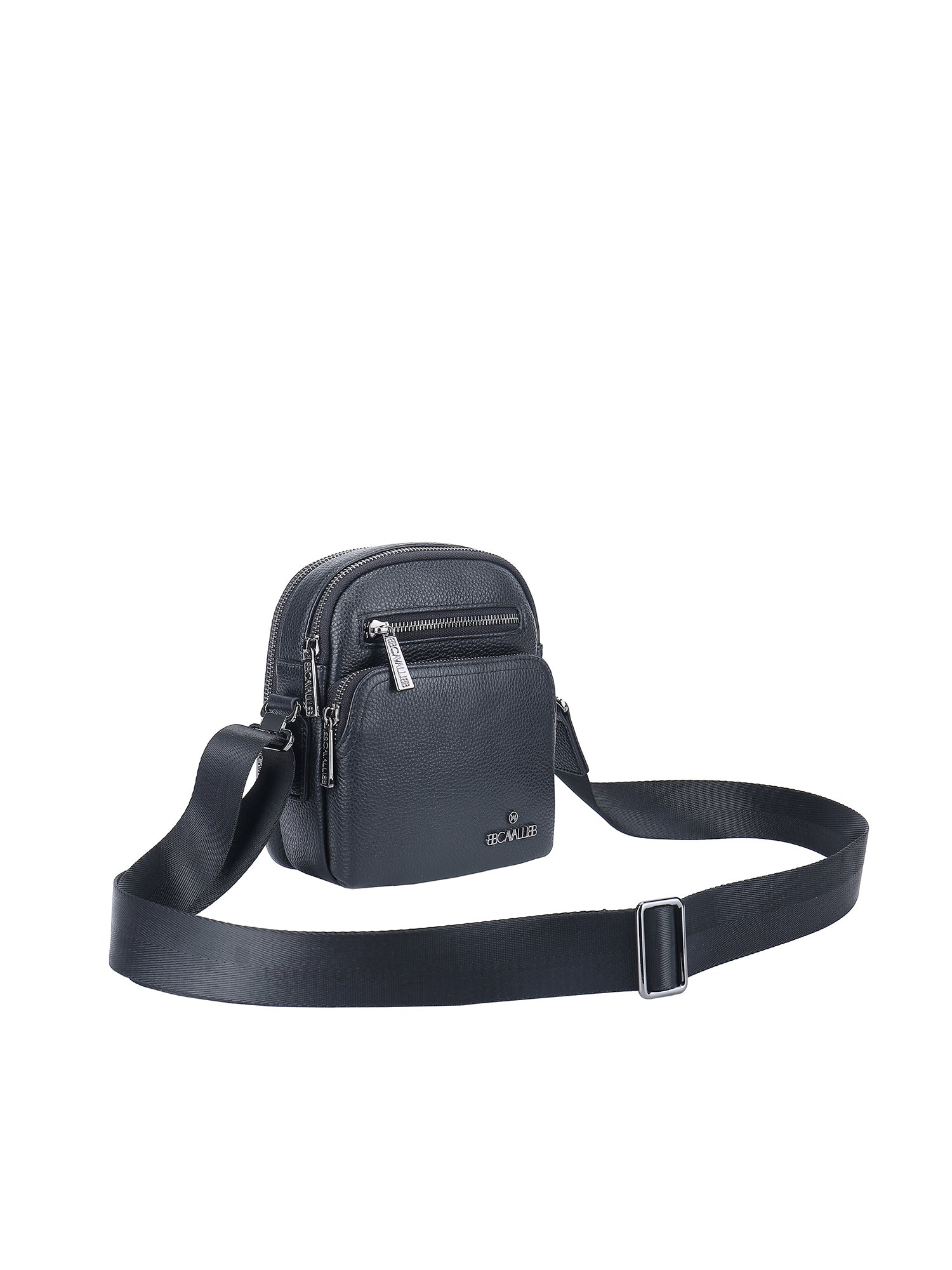 Borsa a tracolla da uomo in vera pelle Casual BC1484-BLACK B Cavalli