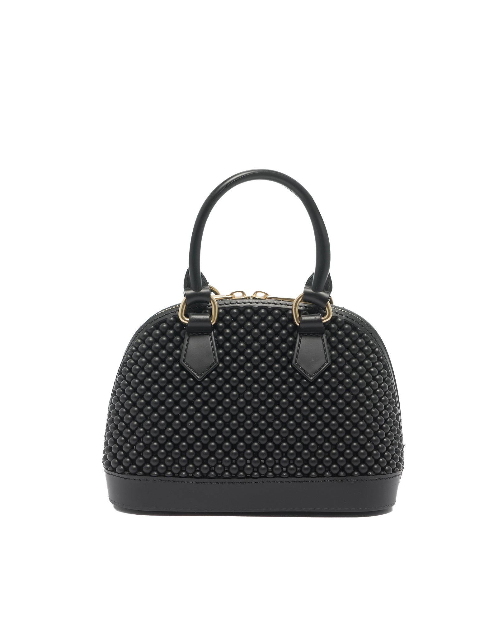 Borsa a mano da donna 100% Pvc FLAT XS BALL-BLACK + OFF GOLD Marc Ellis