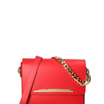 Borsa a tracolla da donna Vera pelle ruga JR-W-1126RU-CORAL RED-GOLD John Richmond