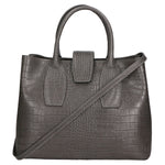 Letizia Borsa a mano da donna Pelle stampata croco 06542-GRIGIO SCURO Gave Lux