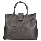 Letizia Borsa a mano da donna Pelle stampata croco 06542-GRIGIO SCURO Gave Lux