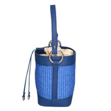 Borsa a secchiello da donna Misto pelle e tessuto MYB-05166-SS-530+S22 BLUETTE My Best Bag