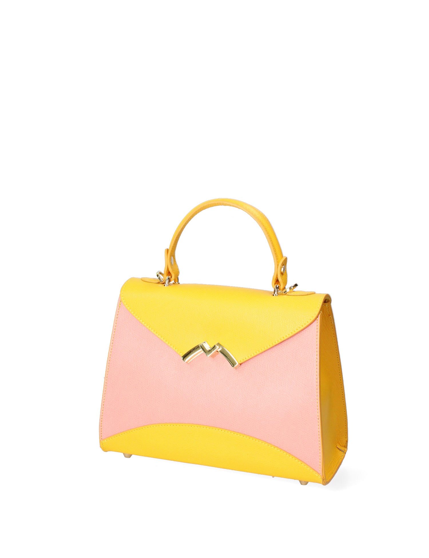 Auriga Chic Borsa a mano da donna Vera pelle 8924-ROSA+GIALLO Gave Lux