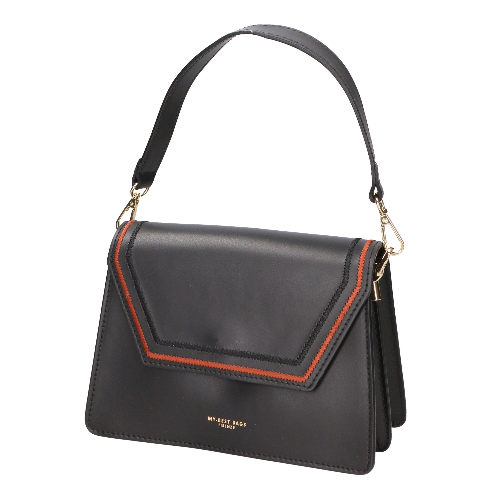 Borsa a mano da donna Vera pelle MYB-6005-FW-P218 NERO My Best Bag