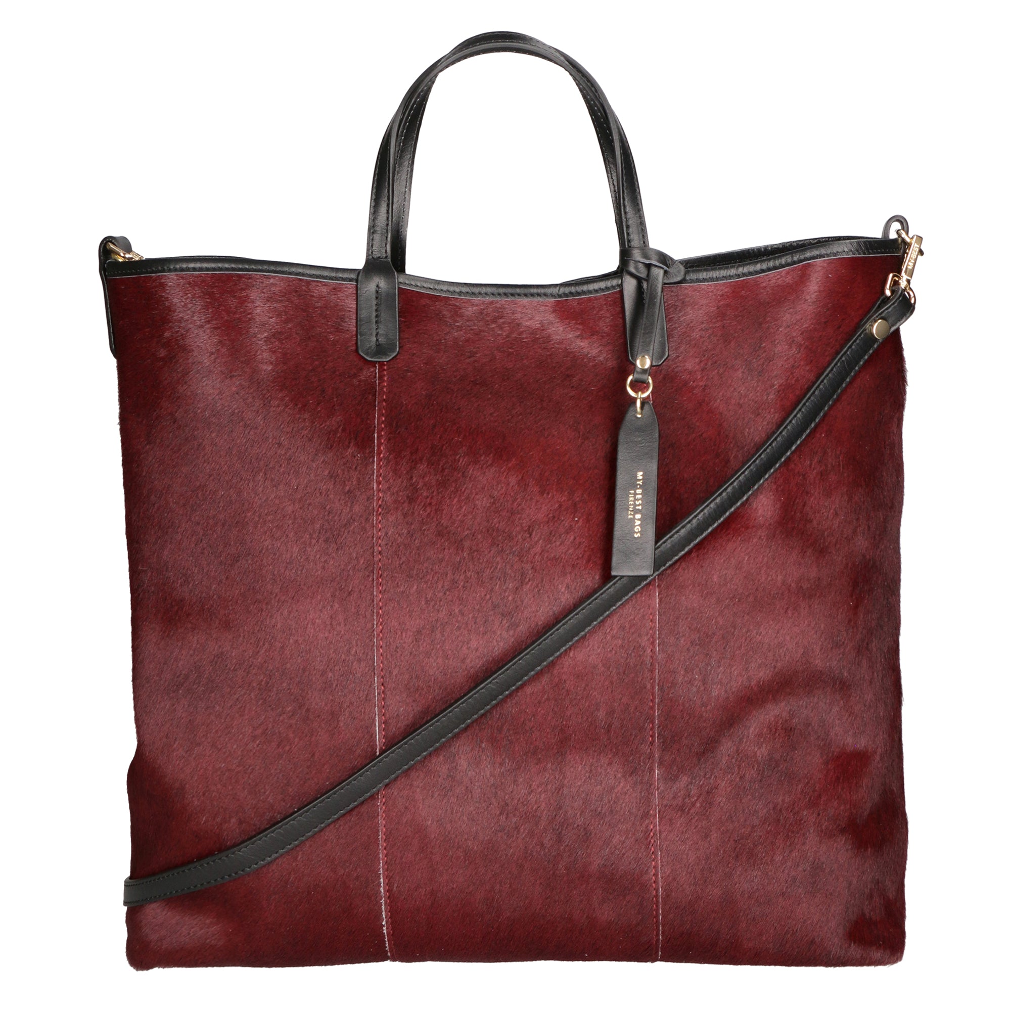 Borsa a mano da donna Vera pelle MYB-8053-FW-BORGOGNA My Best Bag