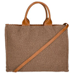 Borsa a mano da donna Misto pelle e tessuto MYB-05117-SS-25+S17 CUOIO SCURO My Best Bag