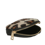 Rachele Pochette donna vera pelle Zip 02535-LEOPARDO TAUPE Gave Lux