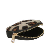 Rachele Pochette donna vera pelle Zip 02535-LEOPARDO TAUPE Gave Lux