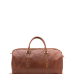 Borsa da viaggio unisex in vera pelle 100% cotone 4514-MARRONE Alessia Firenze