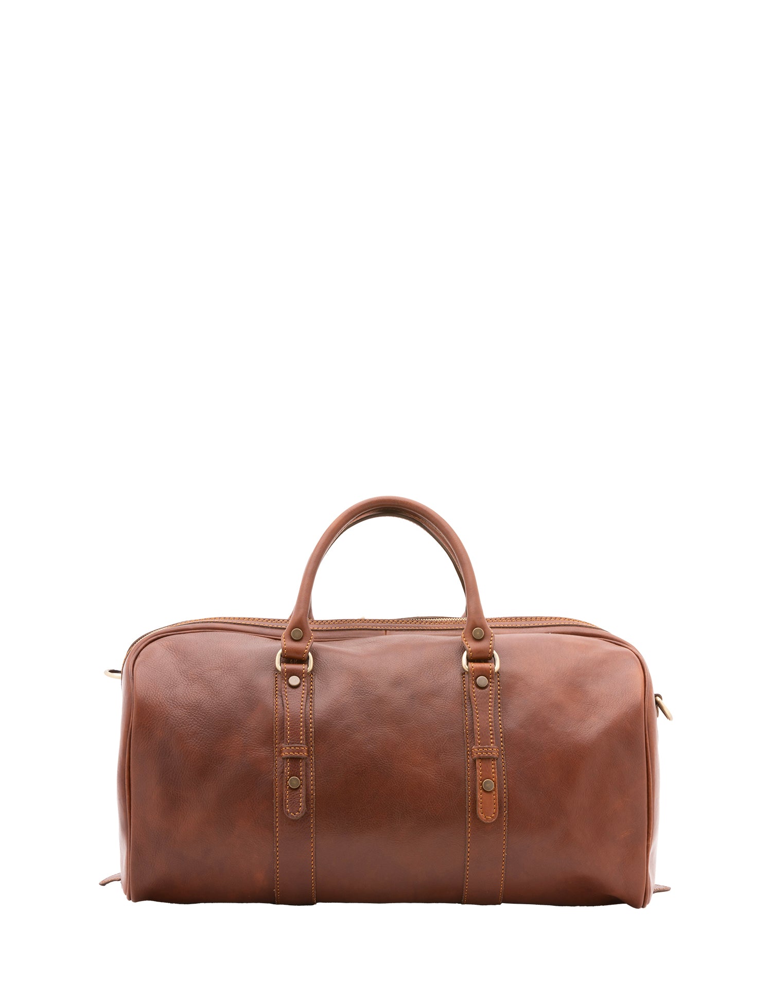 Borsa da viaggio unisex in vera pelle 100% cotone 4514-MARRONE Alessia Firenze