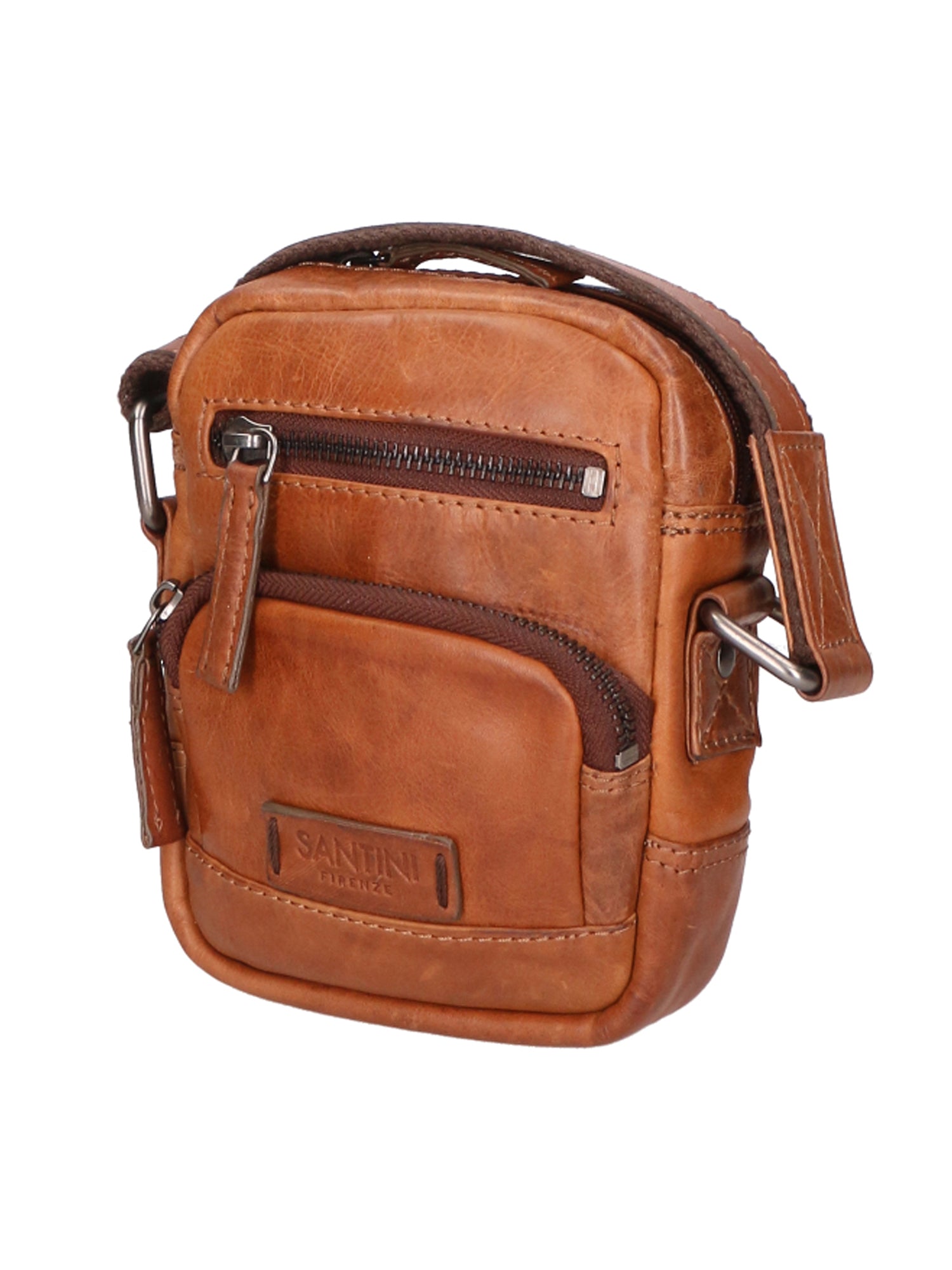 Borsa a tracolla unisex vera pelle Made in Italy SN5863147-TAN Santini Firenze