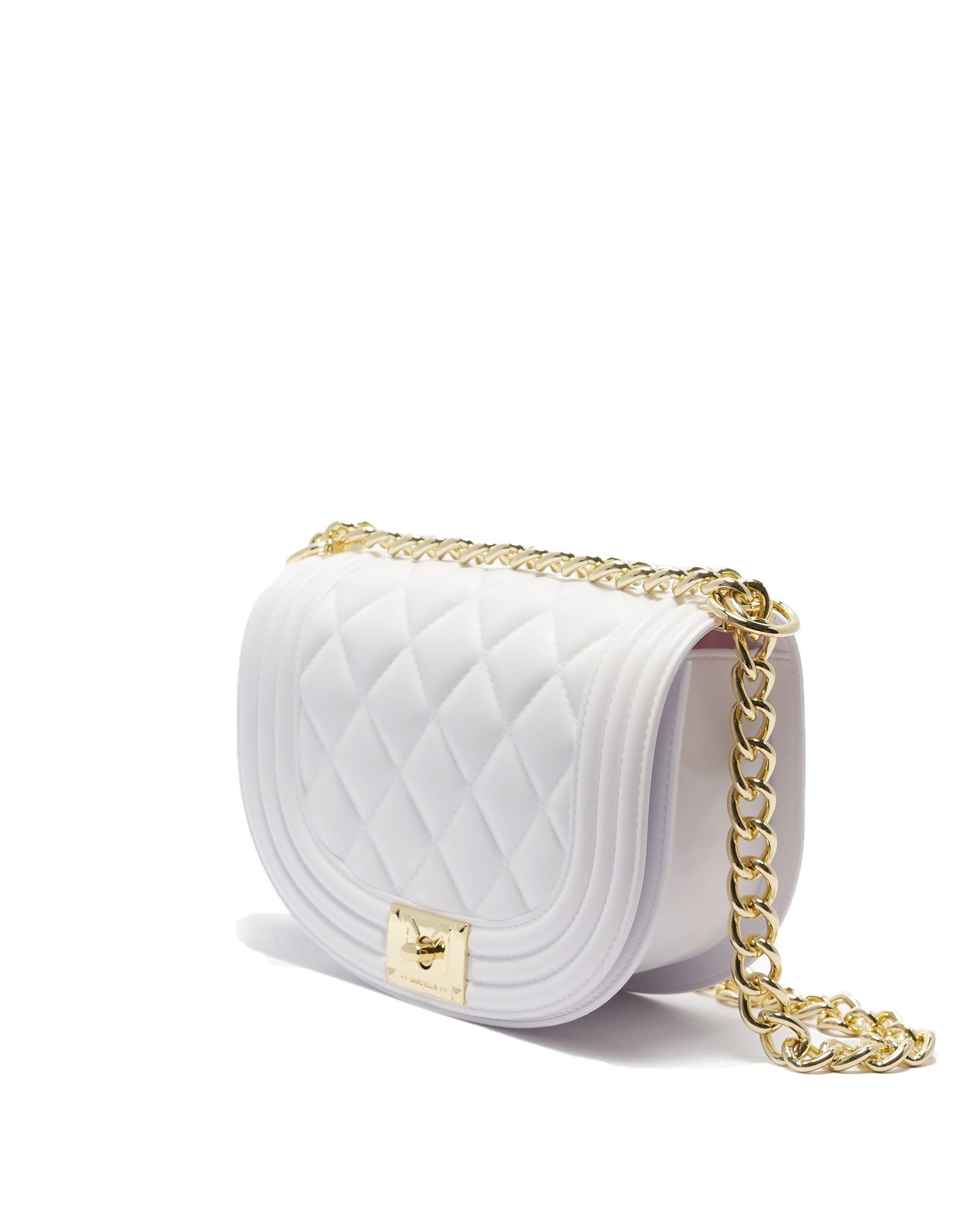 Borsa a mano da donna 100% PVC FLAT ZOE-OFF BLANC + LIGHT GOLD Marc Ellis