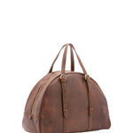 Borsa da viaggio unisex in vera pelle 100% cotone 4589-TESTA DI MORO Alessia Firenze