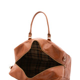 Borsa da viaggio unisex vera pelle 100% cotone 4562-MIELE Alessia Firenze