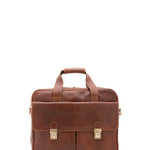 Borsa a mano unisex in vera pelle Made in Italy 4575-MARRONE Alessia Firenze