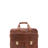 Borsa a mano unisex in vera pelle Made in Italy 4575-MARRONE Alessia Firenze