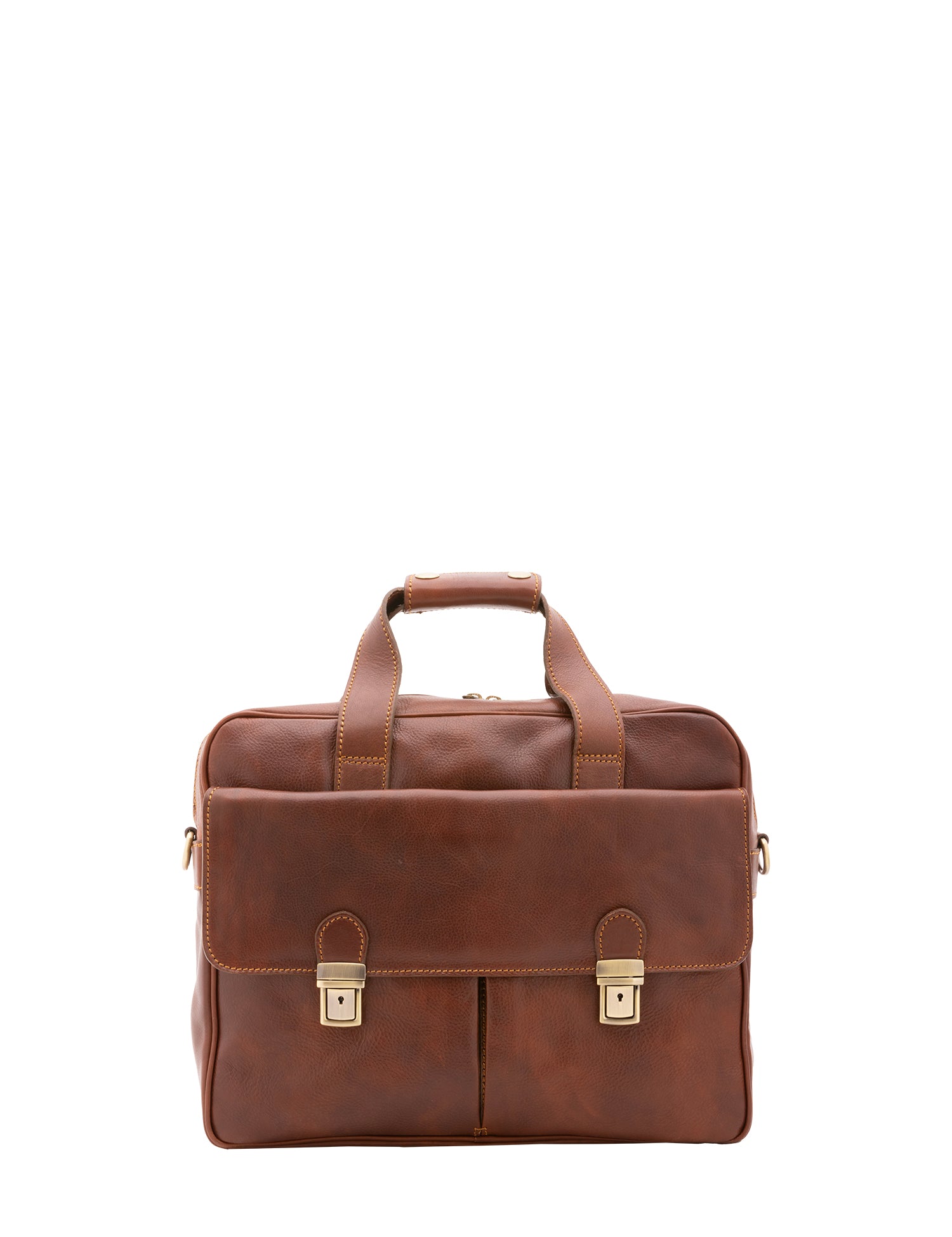 Borsa a mano unisex in vera pelle Made in Italy 4575-MARRONE Alessia Firenze