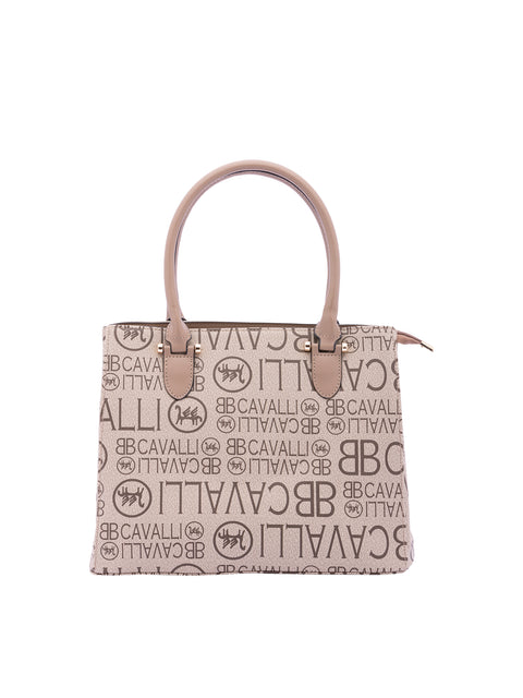 Borsa a mano da donna Ecopelle e poliestere BC1370-MARRONE