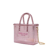 Borsa a mano da donna 100% Pvc FLAT GLAS S-FUXIA STRASS Marc Ellis