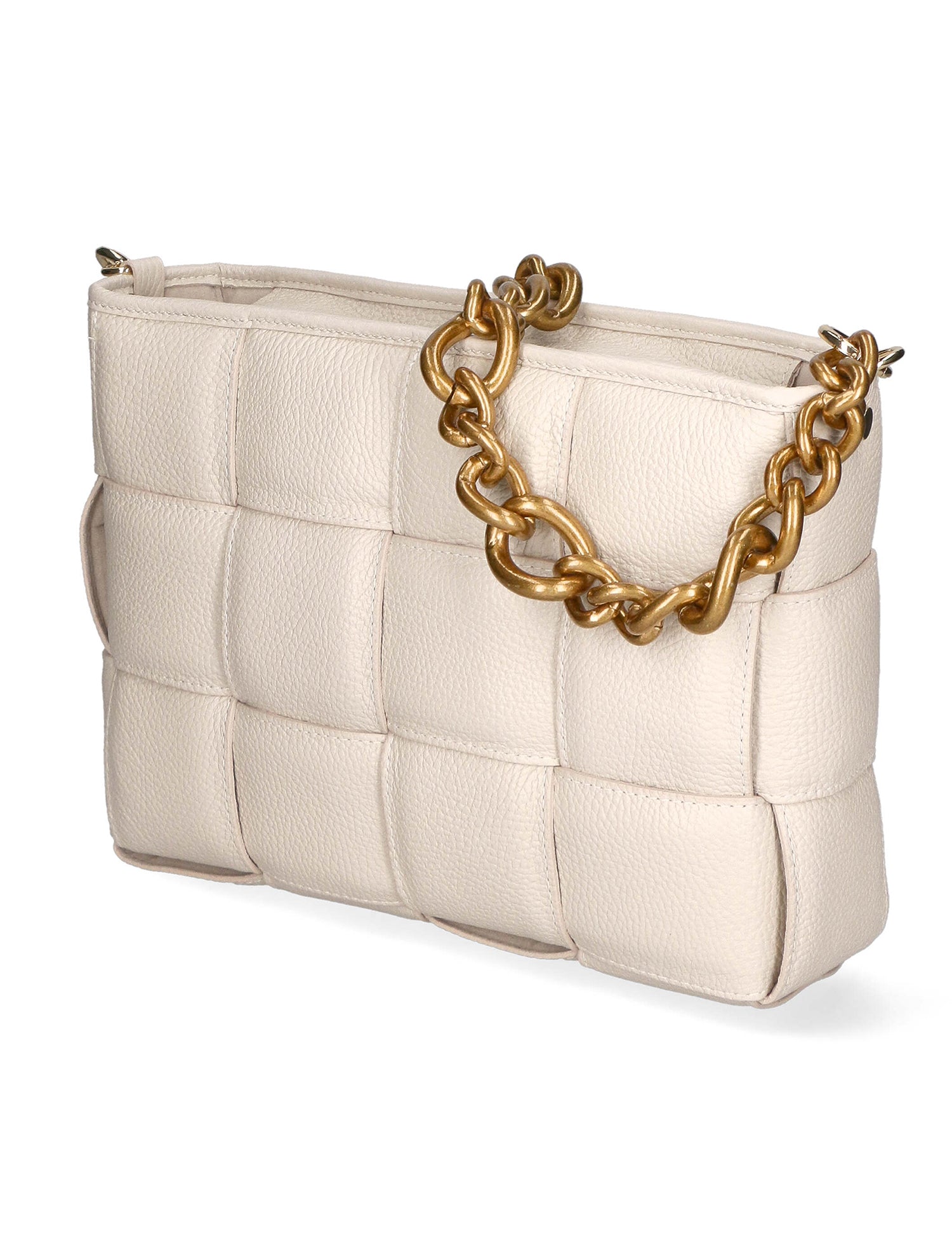 Agostina Borsa a mano da donna Vera pelle 04691-D37 LATTE MILK Gave Lux