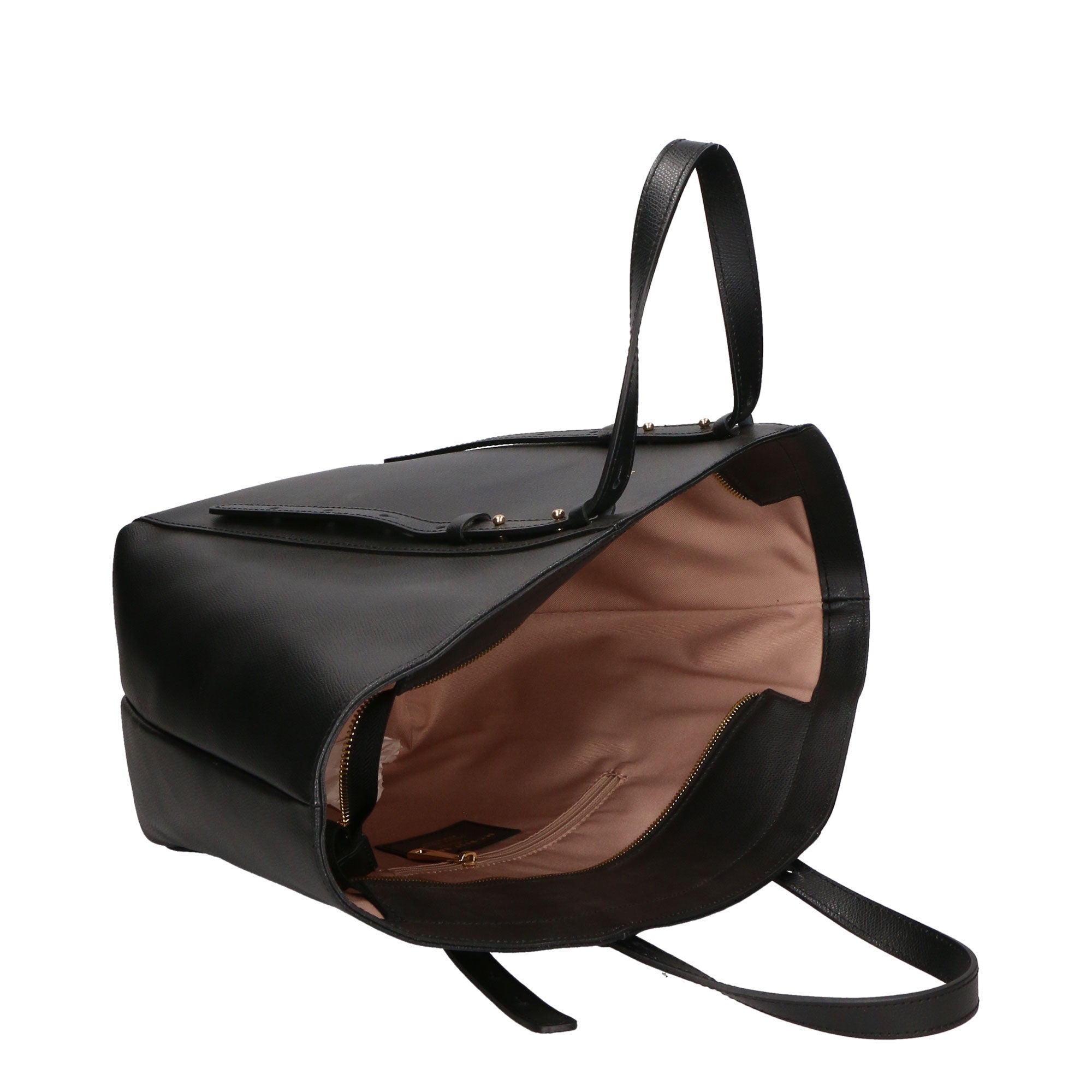 Borsa a mano da donna 100% pelle artigianale MYB-7029-SS-P 636 NERO BLACK My Best Bag
